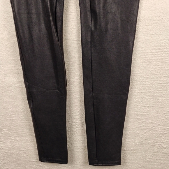 Spanx Black Faux Leather High Waist Ankle Length Pull On Legging Pant - Picture 3 of 13